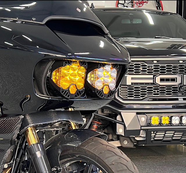 Amazon.com: COKTNNI Baja lp6 and Shark Demon 2 Headlight Bracket-Fit for  2015-2023 Harley Davidson Road Glide with Baja Lighting Designs LP6 : 